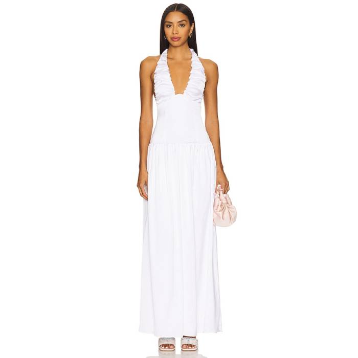 More To Come 【 X Yhasmina Ferrara Gracy Maxi Dress Women Ivory 】 御召しもの レディース 象牙色