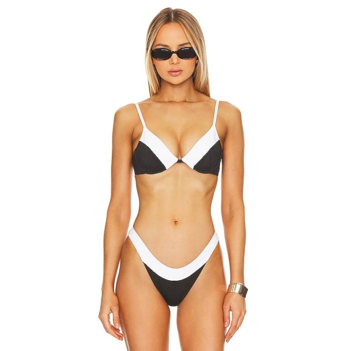 Gigi C 【 Emerson Bikini Top Women Black \u0026Amp; White 】 レディース 黒いこと 黒いこと 白いこと 白いこと