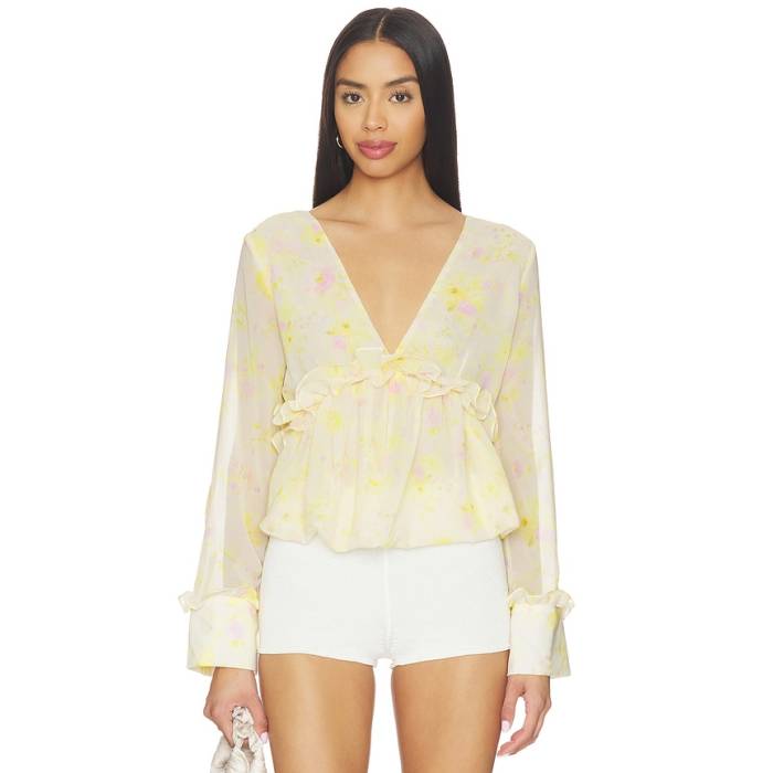 Kika Vargas 【 Cynthi Top Women Yellow Peony 】 レディース yellow 黄味がかった・黄色