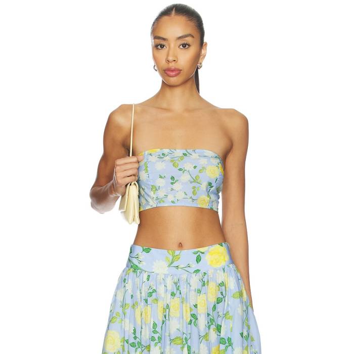 Verandah 【 Bandeau Women Ice Blue, Yellow Rose \u0026Amp; Mogra 】 レディース yellow 黄味がかった・黄色 Rose さくら色