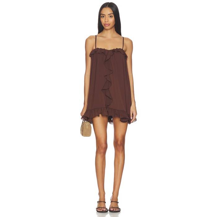 Runaway The Label 【 Kristia Flounce Ruffle Mini Dress Women Bitter Chocolate 】 ドレス レディース|スニケス