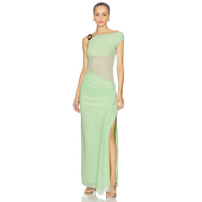 Runaway The Label 【 Naelle One Shoulder Maxi Dress Women Keylime 】 御召しもの レディース