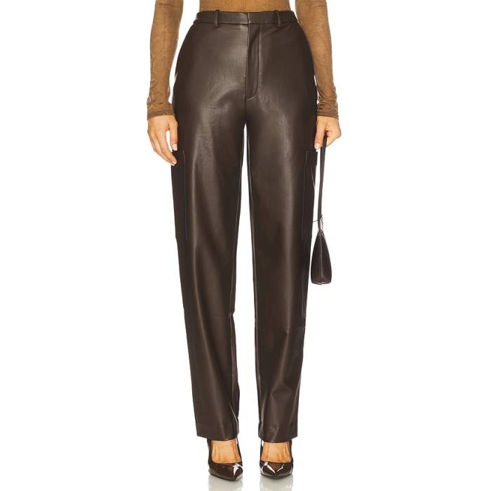 Lapointe 【 Stretch Faux Leather Tapered Pant Women Brown 】 なめし革 ズボン下 レディース 赤銅色 赤銅色