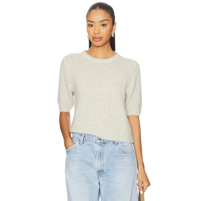 W. Cashmere 【 Brenda Short Sleeve Pullover Women Earth 】 Sleeve 捩り レディース