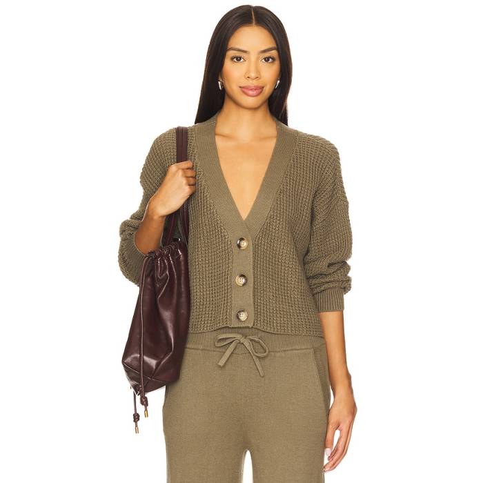エバージェイ Eberjey 【 Recycled Sweater Cropped Cardigan Women Smokey Olive 】 調教師 ジレー レディース olive オリーブ