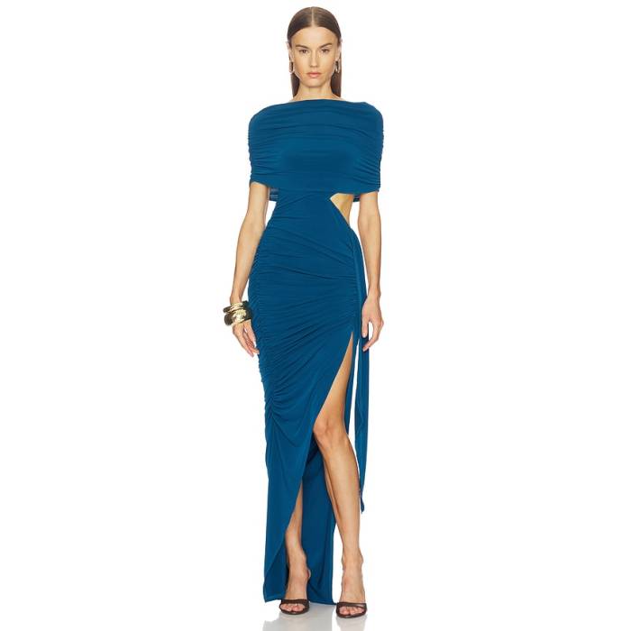 Michael Costello 【 X Revolve Mortazza Maxi Dress Women Blue 】 お召しもの レディース 青み 青色