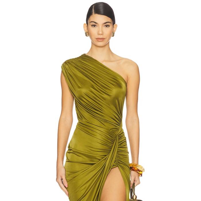 Atlein 【 Asymmetric Draped Bodysuit Women Vert Militaire 】 上半身背広 レディース
