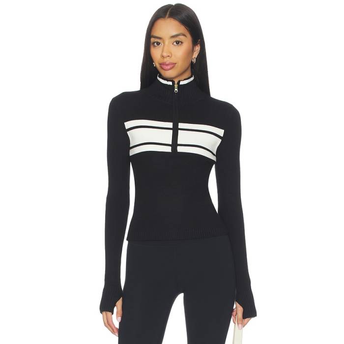 Wellbeing + Beingwell 【 Chalet Half Zip Pullover Women Black \u0026Amp; White 】 二分の一 レディース 黒いこと 黒いこと 白いこと 白いこと