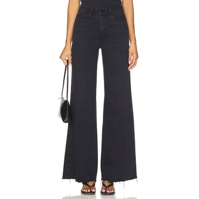 好ましいアメリカン Good American 【 Soft Tech Good Petite Palazzo Jeans Women Black391 】 テック 【小さめ】 デニム レディース
