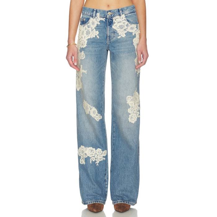 Loveshackfancy 【 Bambie Jean Women Faded Blue 】 レディース 青味 青み