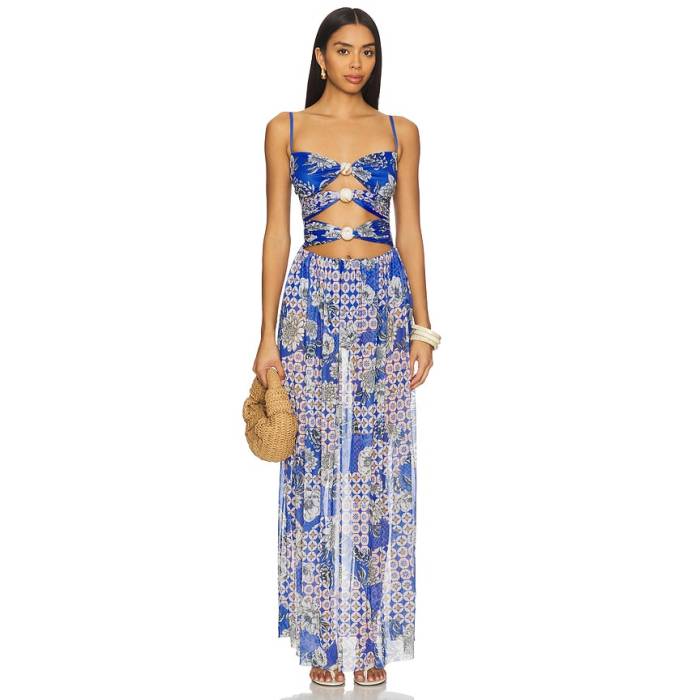 Agua Bendita 【 Meeg Dress Women Blue 】 お召しもの レディース 青み 青色