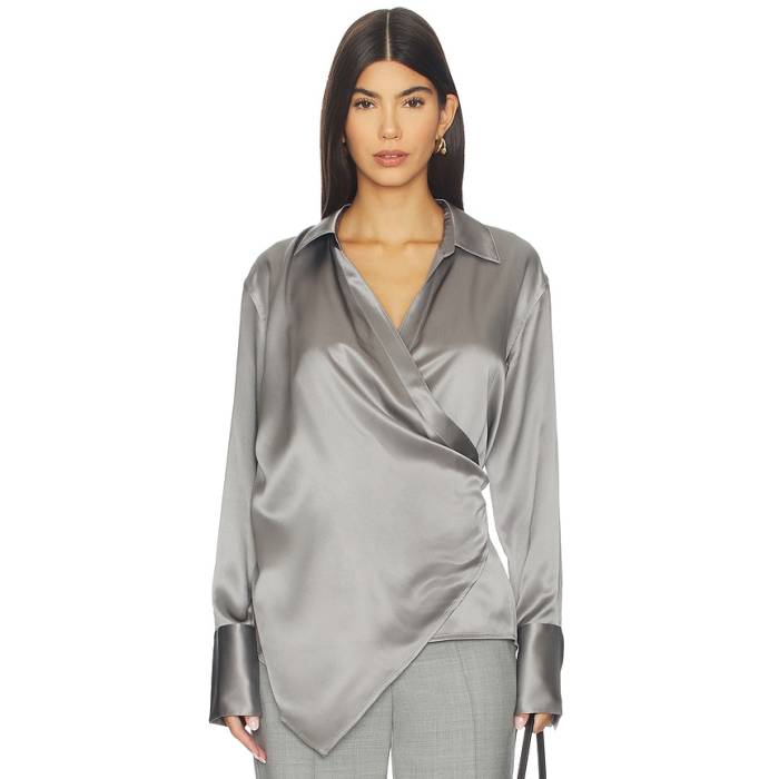 ヘルムートラング Helmut Lang 【 Wrap Relax Shirt Women Steel 】 wrap さあ美 伸び伸びする レディース Steel スチール写真