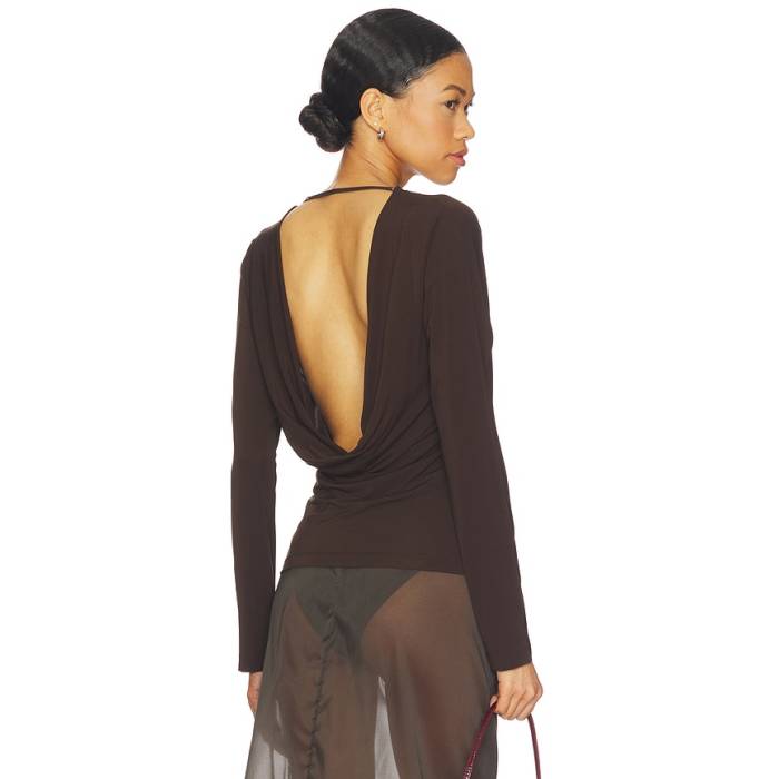 ヘルムートラング Helmut Lang 【 Cowl Back Long Sleeve Top Women Bistre 】 Sleeve スリーブ レディース｜スニケス