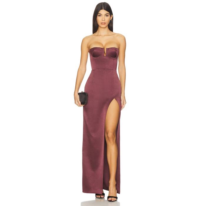 Alex Perry 【 Strapless Column Dress Women Plum 】 御召しもの レディース