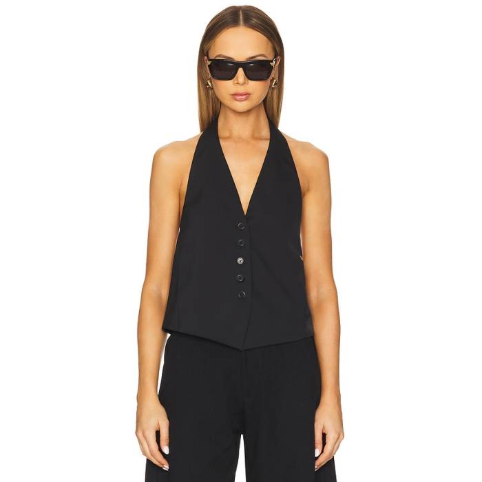 ヘルムートラング Helmut Lang 【 Halter Vest Women Black 】 より良い レディース 黒いこと 黒いこと