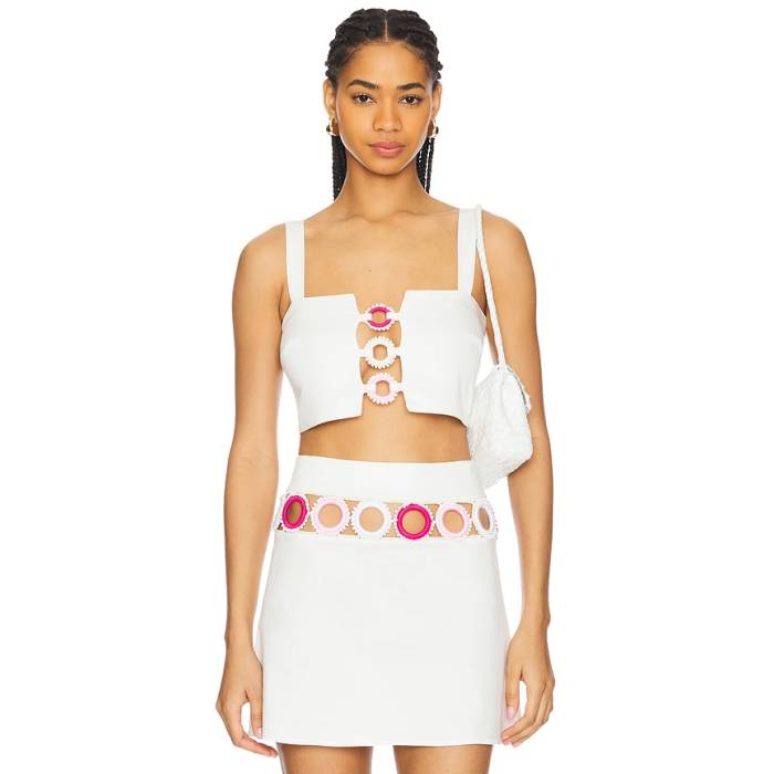 My Beachy Side 【 X Revolve Square Neck Crop Top Women Pink 】 Crop クロップ レディース pink サクラ色