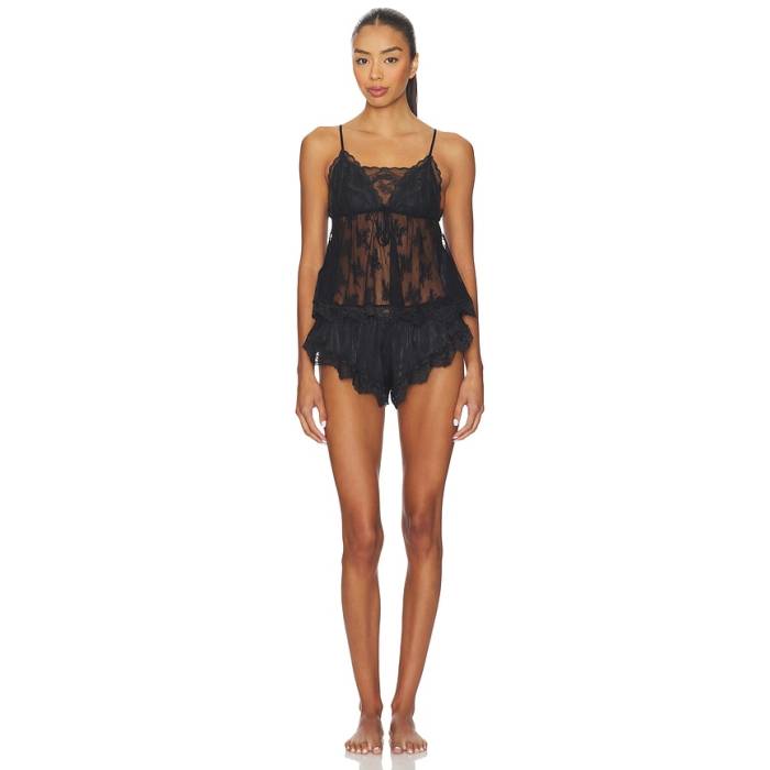 フリーピープル Free People 【 X Intimately Hearts Racing Set In Black Women Black 】 黒いこと 黒いこと レディース 黒いこと 黒いこと