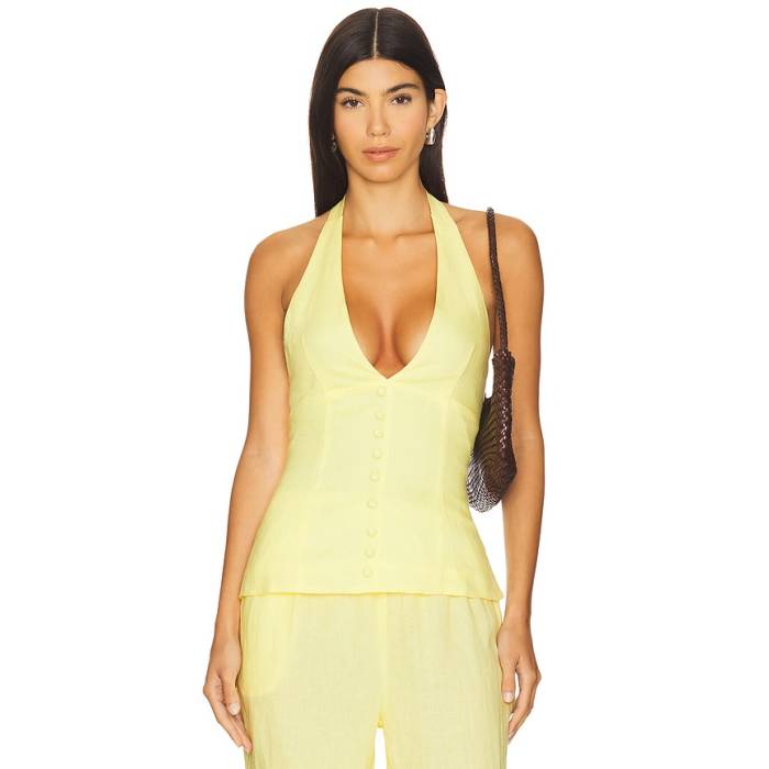 Aexae 【 X Revolve Halter Top Women Butter Yellow 】 レディース yellow 黄味がかった・黄色