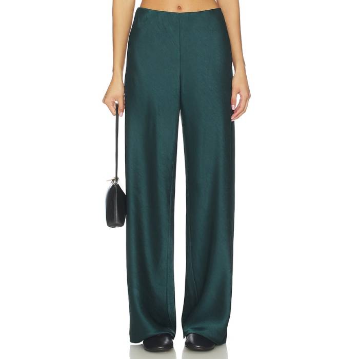 ヴィンス Vince 【 High Waist Fluid Satin Bias Pant Women Juniper 】 ハイ サテン パンツ レディース
