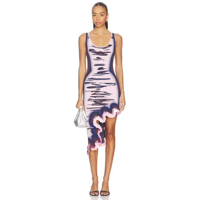 Ph5 【 Robin Reversible Wavy Dress With Sequins Women Sunset Pink 】 リヴァーシブル 御召しもの レディース pink さくら色