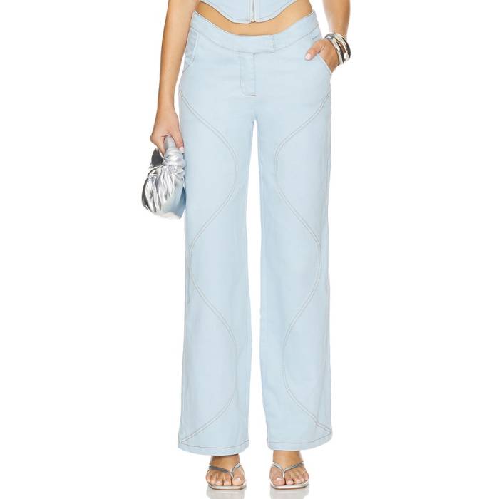 By.dyln 【 Ramona Wide Leg Jeans Women Light Blue 】 ジーンズ レディース 青色 ブルー｜スニケス 18,886円