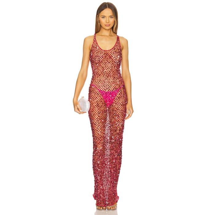 Lapointe 【 Sequin Tank Gown Women Deep Pink 】 貯蔵タンクとっ始め レディース ディープ pink さくら色