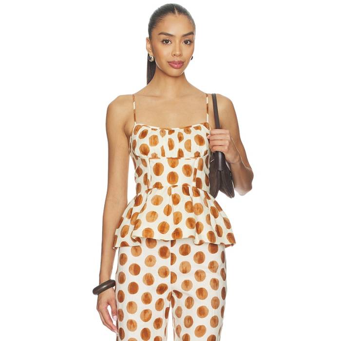 Cara Cara 【 Alba Top Women Celeste Spot Ginger 】 レディース