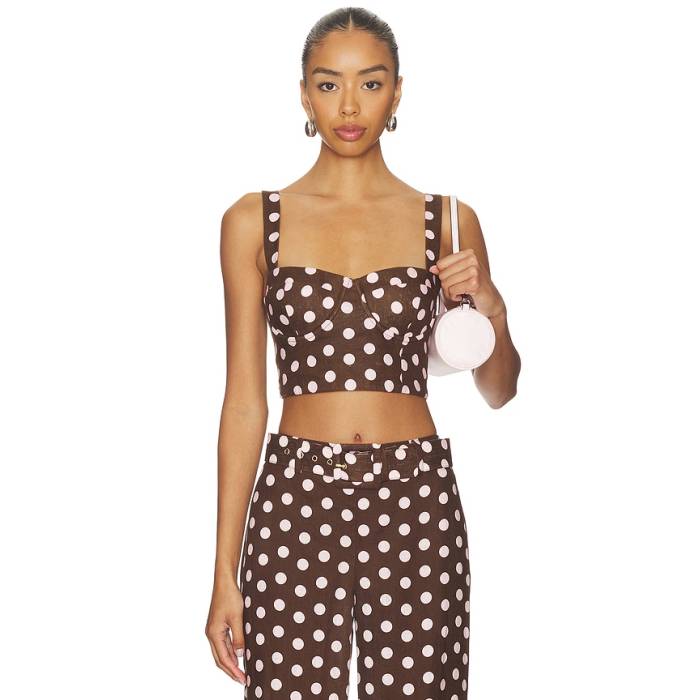 Cara Cara 【 Claudine Top Women Joelle Dot Brown 】 レディース 赤銅色 赤銅色