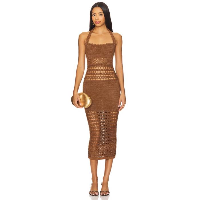 Retrofete 【 Jaycee Crochet Dress Women Sepia \u0026Amp; Bronze 】 御召しもの レディース 銅・ブロンズ