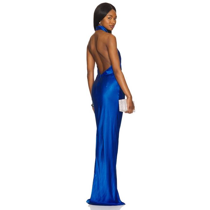 Shona Joy 【 Tatum High Cowl Open Back Maxi Dress Women Ultramarine 】 御機嫌 お召しもの レディース