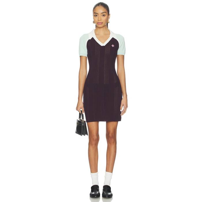 カサブランカ Casablanca 【 Sporty Rib Dress Women Aubergine 】 お召しもの レディース
