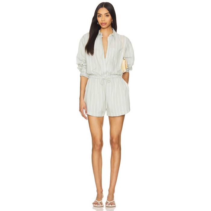 Pistola 【 Amelie Romper Women Pistachio Stripe 】 ロンパース レディース Stripe 縞模様