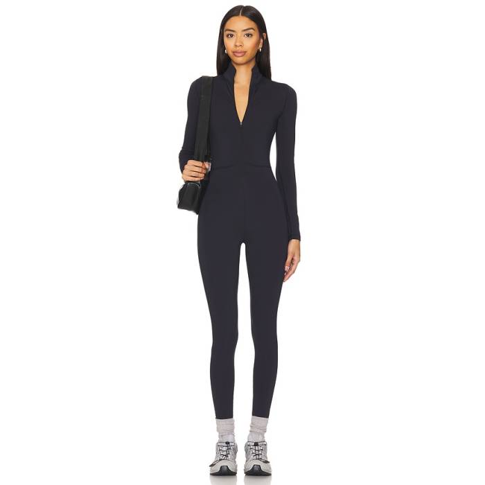 Wellbeing + Beingwell 【 Warmwell Olivos Zip Up Jumpsuit Women Black 】 飛び降りる背広 レディース 黒いこと 黒いこと