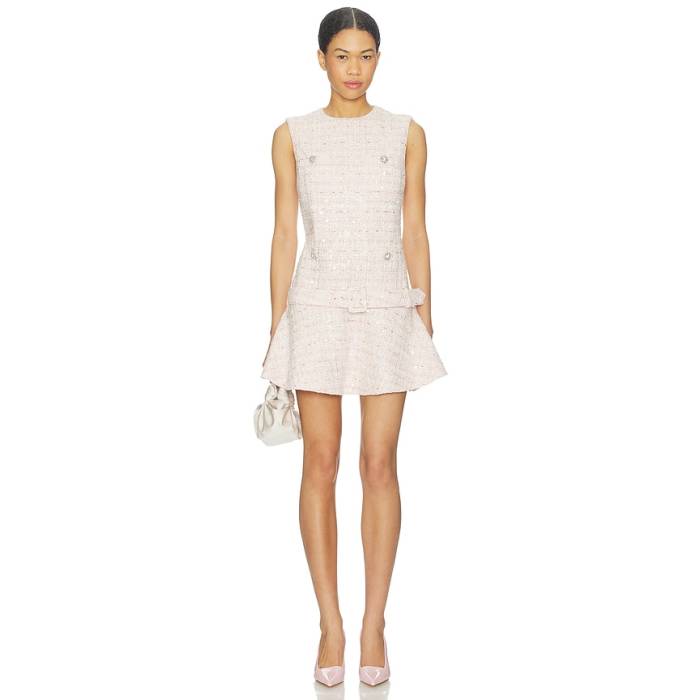 Self-Portrait 【 Pink Sequin Boulce Belted Mini Dress Women Pink 】 pink さくら色 御召しもの レディース pink さくら色