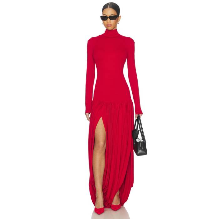 Magda Butrym 【 Long Sleeve Dress Women Red 】 Sleeve 衣袂 御召しもの レディース Red 赤・赤いこと