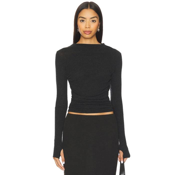 Enza Costa 【 Twist Top Women Charcoal 】 レディース 濃灰色