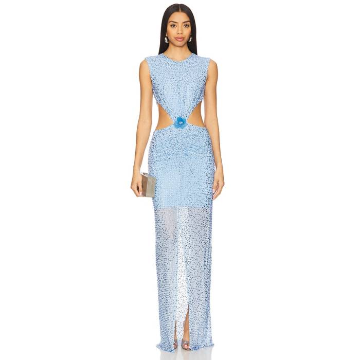 Mariandree Gaitan 【 Valentina Dress Women Blue 】 御召しもの レディース 青碧 青碧