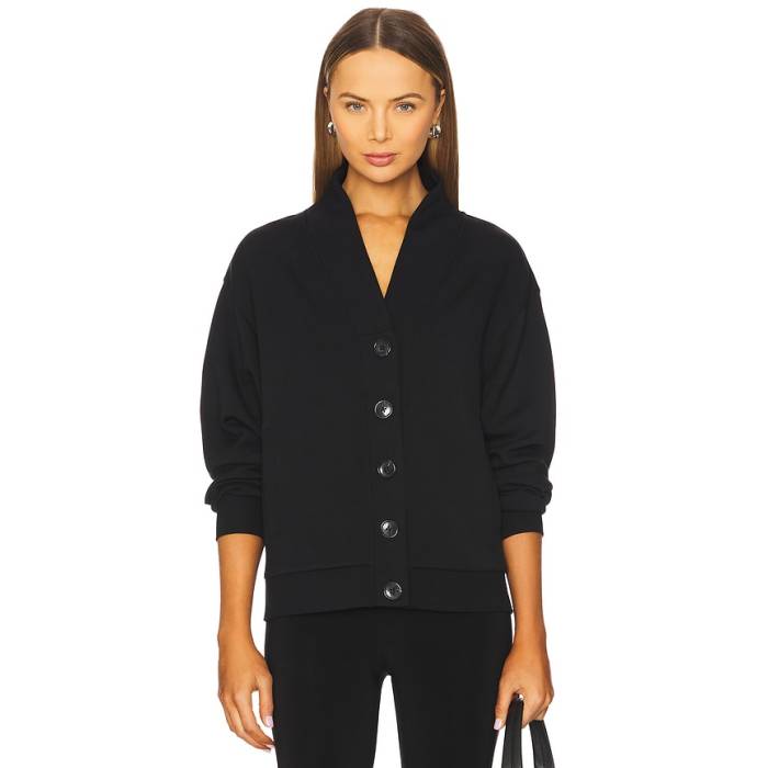 バーリー Varley 【 Celeste Button Through Cardigan Women Black 】 ジレー レディース 黒いこと 黒いこと