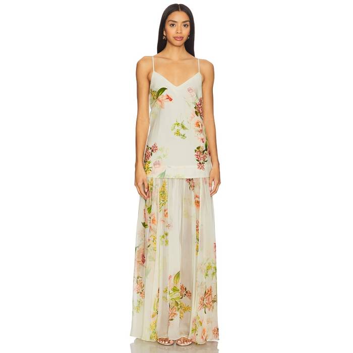 Hemant And Nandita 【 Maxi Dress Women Ivory Floral 】 マキシお召しもの レディース 象牙色