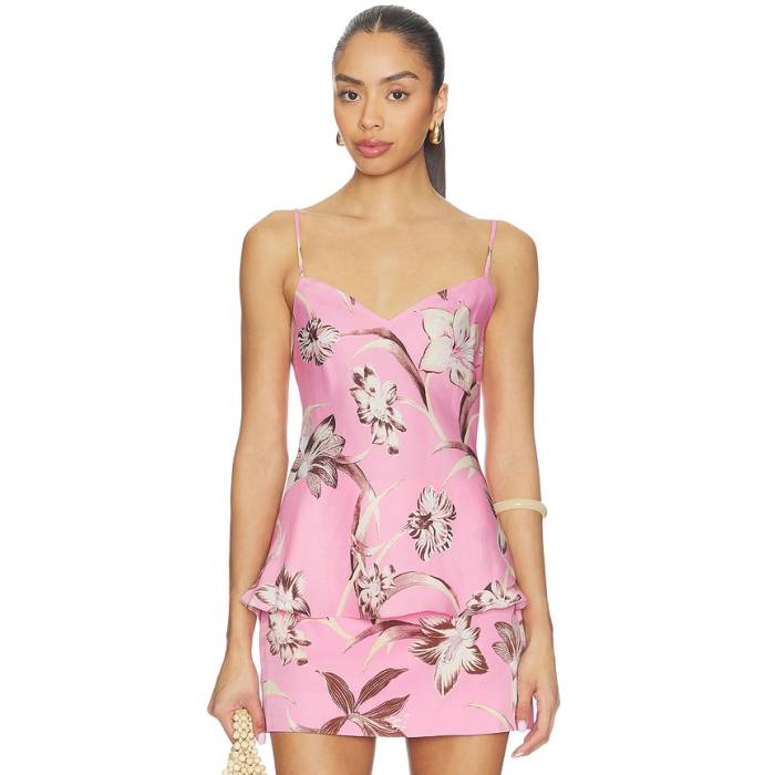 Rococo Sand 【 V-Neck Strappy Top Women Pink 】 Vのど首 レディース pink さくら色