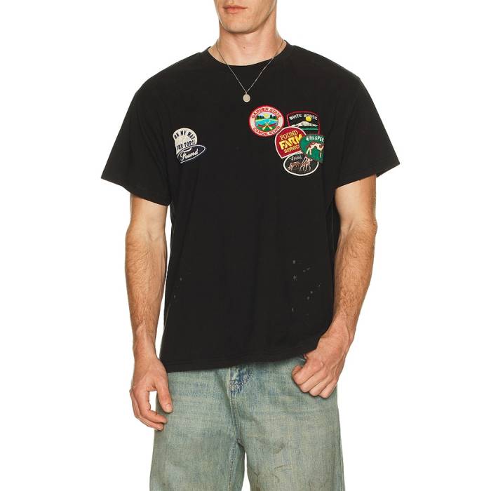 Found 【 Whisper Patch Tee In Brown Men Vintage Black 】 ティーシャツ 赤銅色 赤銅色 メンズ vintage ビンテージ・ヴィンテージ 黒いこと 黒いこと メンズファッション-トップス-Tシャツ・カットソー
