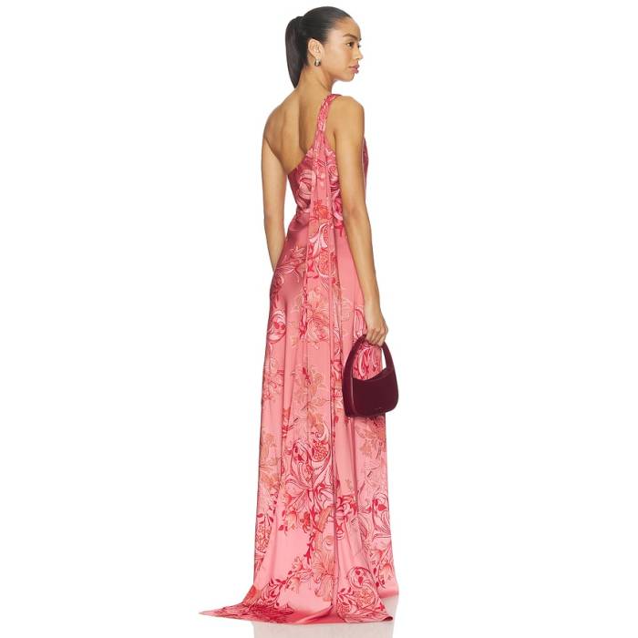 Hemant And Nandita 【 One Shoulder Sash Dress Women Coral 】 御召しもの レディース