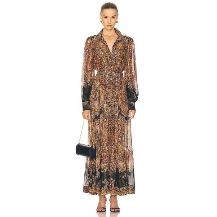 Hemant And Nandita 【 Long Dress Women Green Multi 】 お召しもの レディース green 緑・緑であること