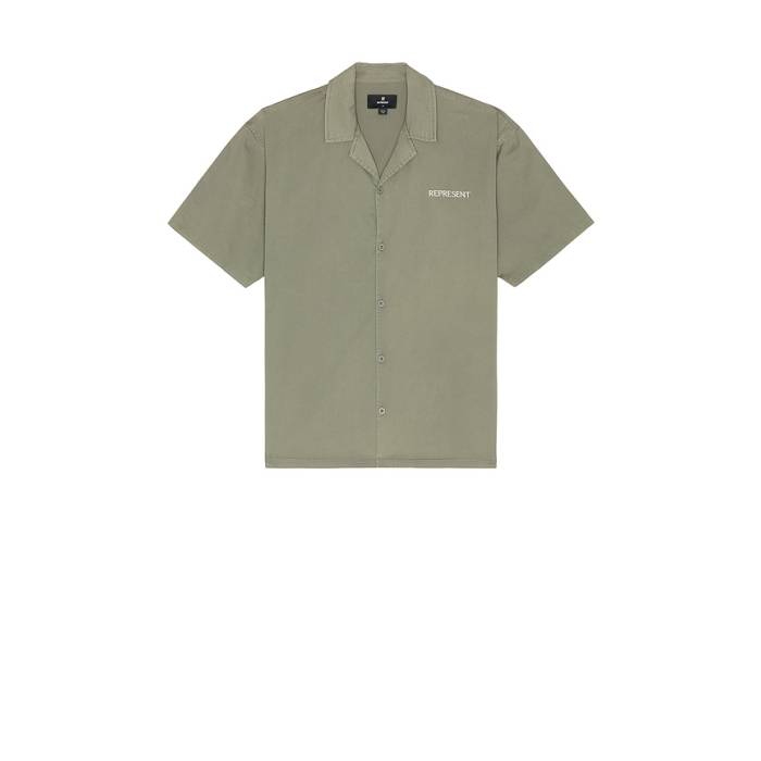 Represent 【 Script Camp Collar Shirt Men Washed Khaki 】 脚本 メンズ カーキ