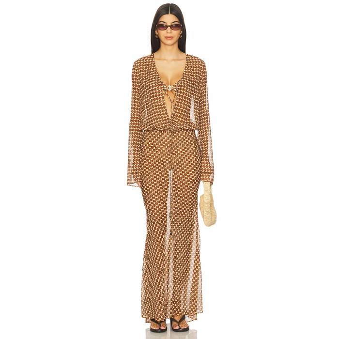 Bananhot 【 Nema Maxi Dress Women Ogee 】 御召しもの レディース