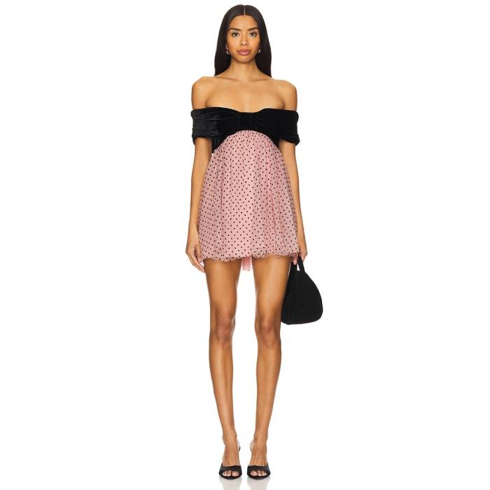Stone Cold Fox 【 X Revolve Isabella Mini Dress Women Black \u0026Amp; Blush 】 御召しもの レディース 黒いこと 黒いこと