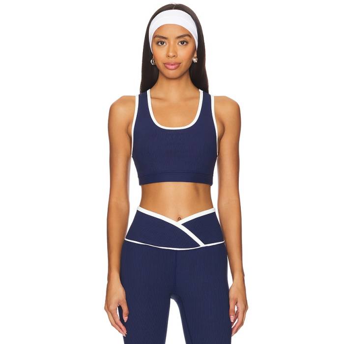 Year Of Ours 【 Ribbed Gym Bra 2.0 Women Navy &Amp; White 】 レディース 紺色 ネイビー 白色 ホワイト｜スニケス