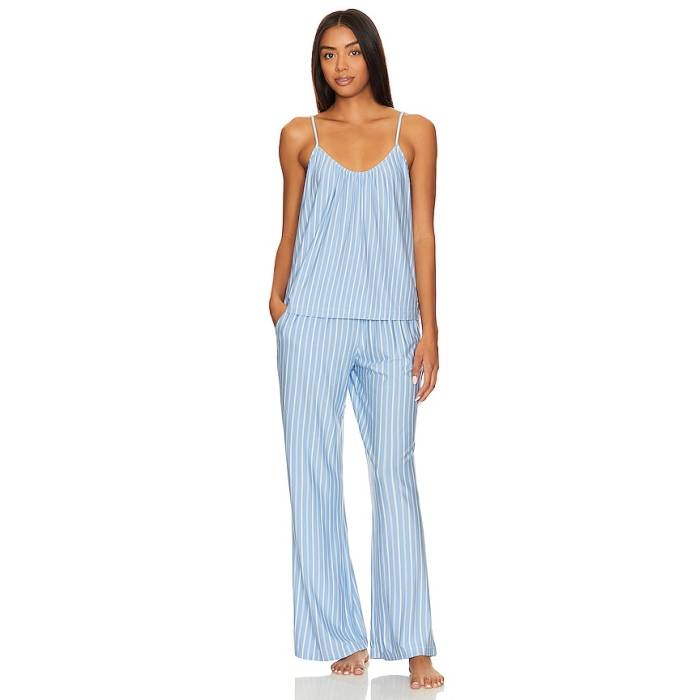 エバージェイ Eberjey 【 Gisele Cami \u0026 Pant Pj Set Women Vista Blue \u0026Amp; Ivory 】 ズボン下 レディース 青碧 青碧 象牙色