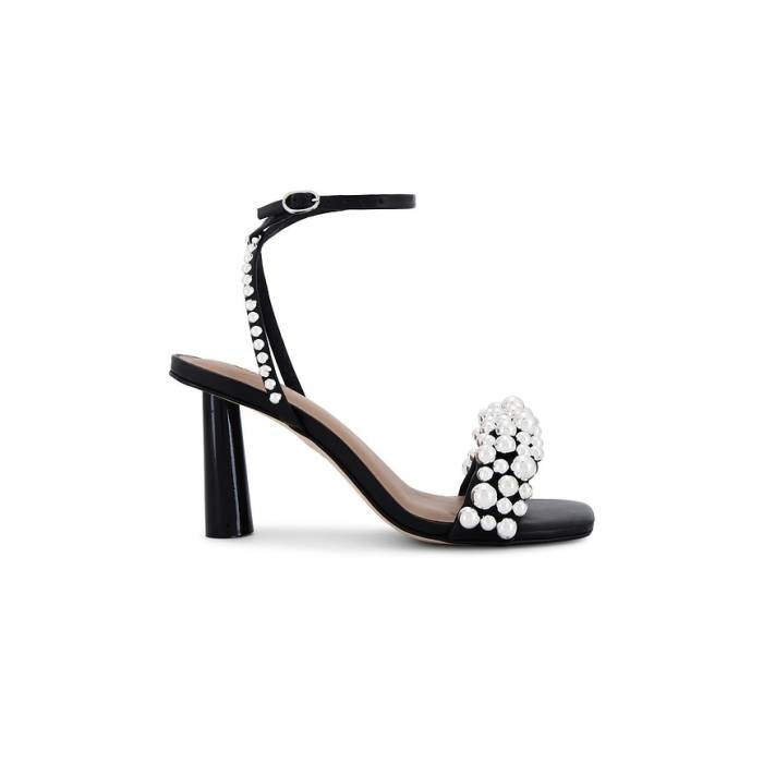Arch Nyc 【 The Ballies Puff Sling Heel Women Black \u0026Amp; Silver 】 踵 レディース 黒いこと 黒いこと Silver しろがね色・しろがね色