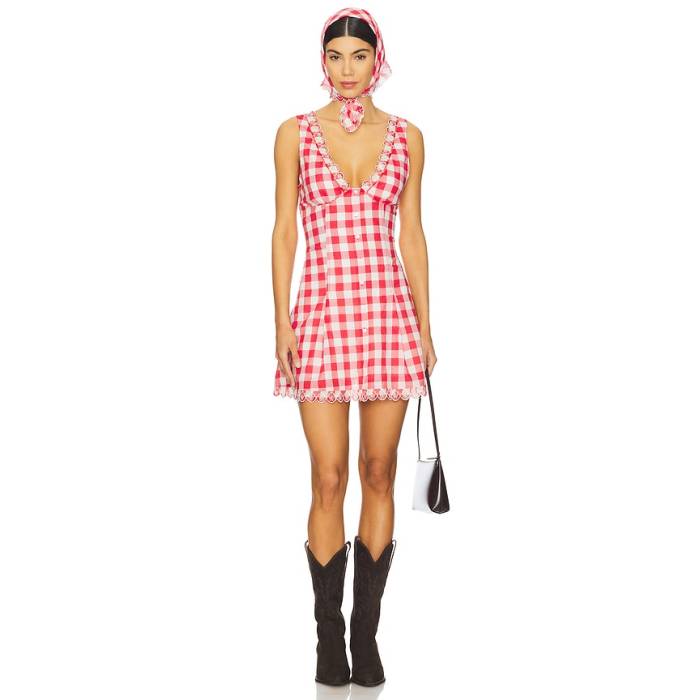 Frankies Bikinis 【 X Bella Hadid Farm Mini Dress Women Malibu Picnic 】 お召しもの レディース マリブ